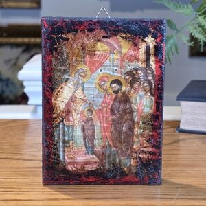 Orthodox Presentation of Mary in the Temple Wood Block Icon Byzantine Religious